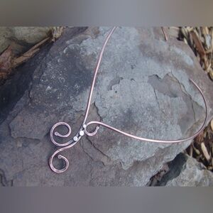 Copper Wire Collar Necklace Mixed Metal